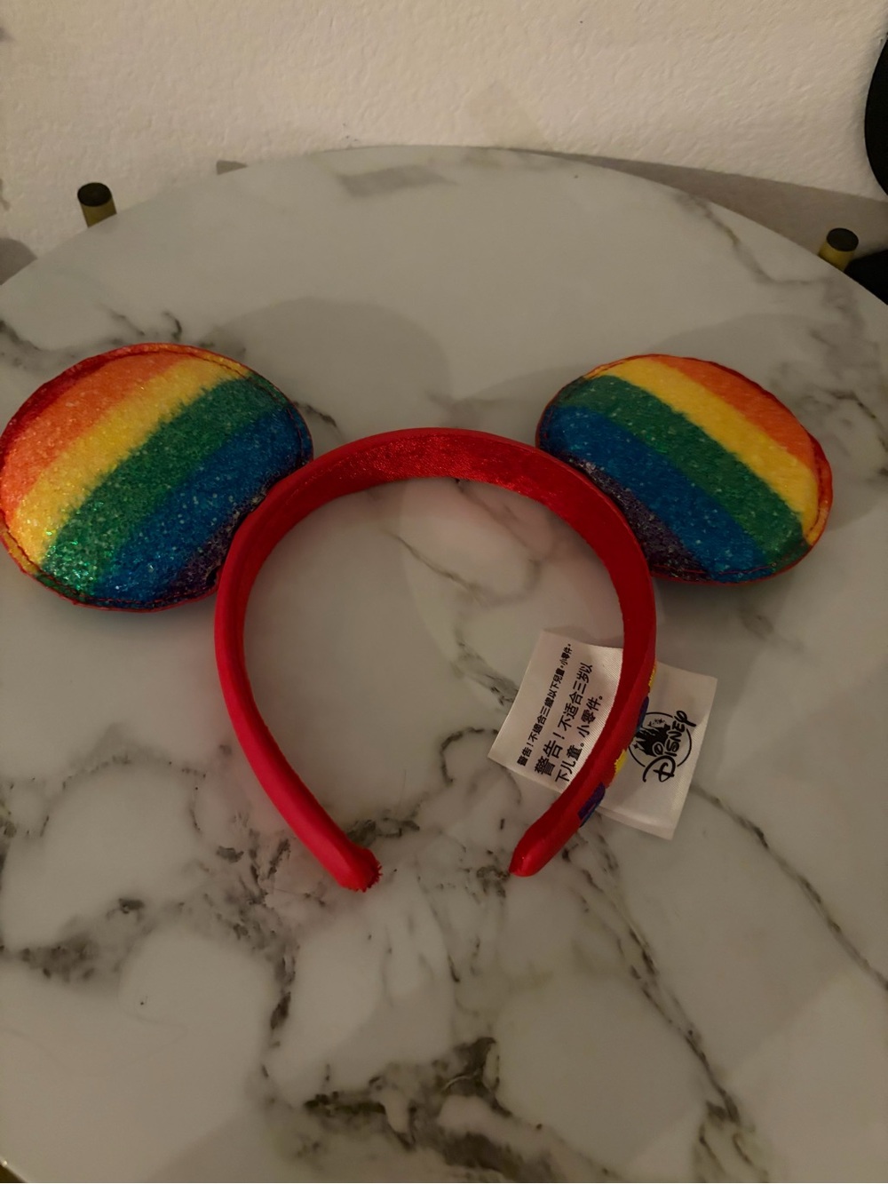 Disney Rainbow Sequin Ear Headband - Red Band